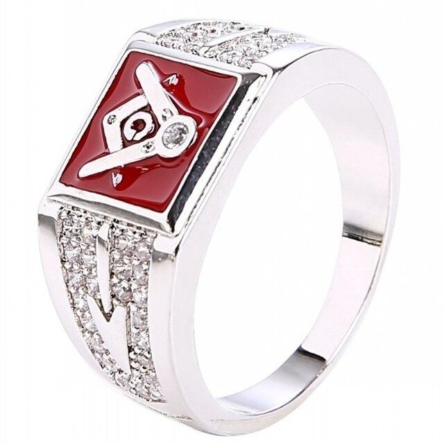 Master Mason Blue Lodge Ring - Square & Compass G  (Black/blue/red) - Bricks Masons