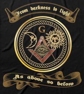 Master Mason Blue Lodge T-Shirt - Cotton O-Neck From Darkness To Light - Bricks Masons