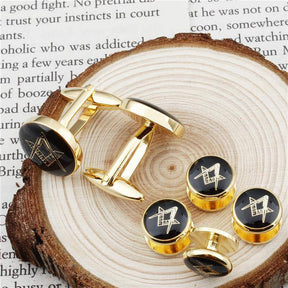 Master Mason Blue Lodge Tuxedo Stud - Gold or Silver 4, 6 Pieces Set - Bricks Masons