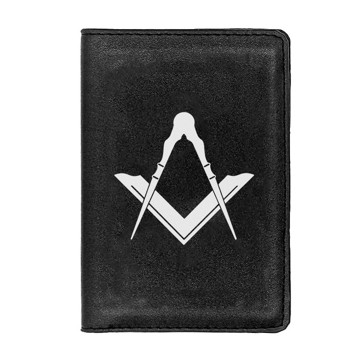 Master Mason Blue Lodge Wallet - Black & Brown - Bricks Masons