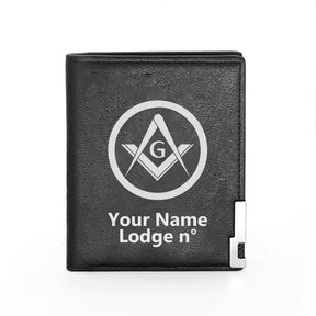Master Mason Blue Lodge Wallet - Black & Brown - Bricks Masons