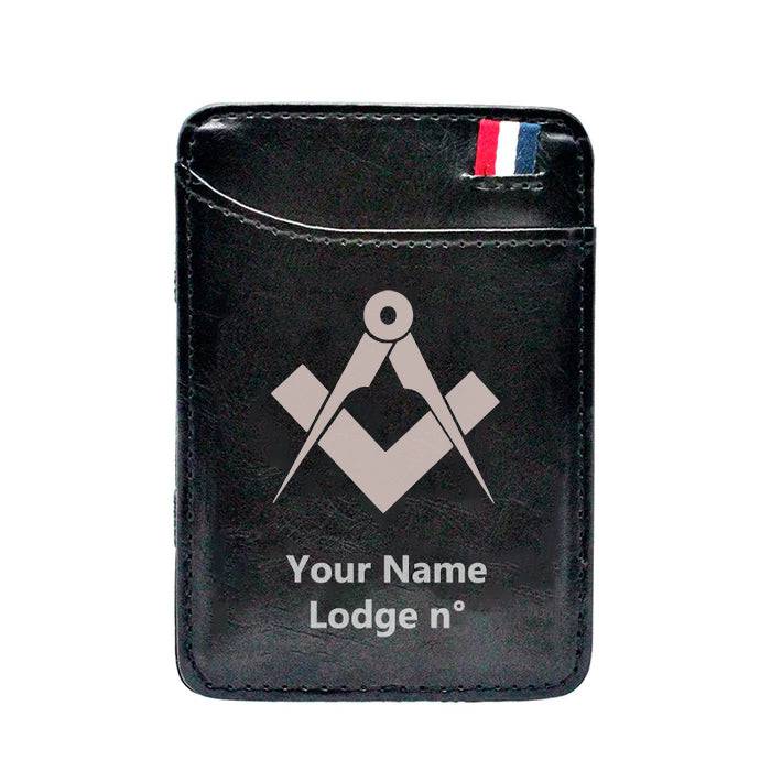 Master Mason Blue Lodge Wallet - Black & Brown - Bricks Masons
