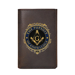 Knights Templar Commandery Wallet - Cow Leather - Bricks Masons