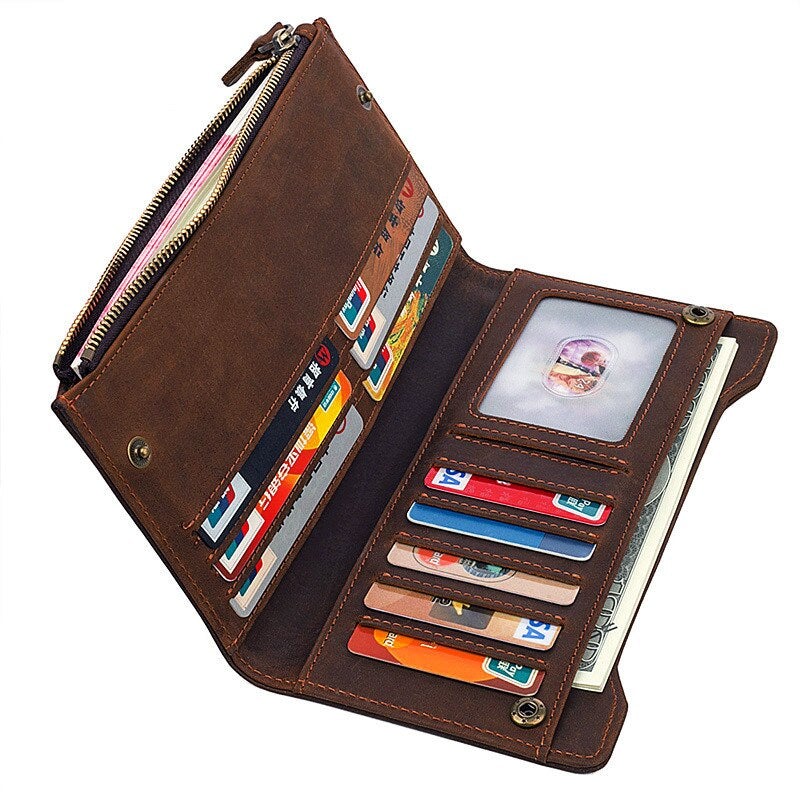Knights Templar Commandery Wallet - Genuine Brown Leather - Bricks Masons