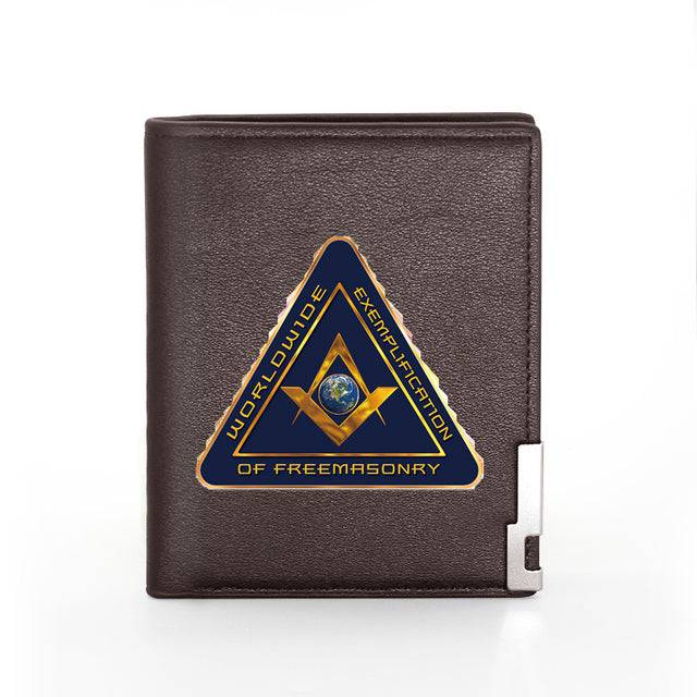 Master Mason Blue Lodge Wallet - Worldwide Exemplification Of Freemasonry Black & Brown - Bricks Masons
