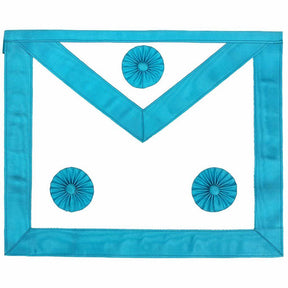 Master Mason French Rite Apron - Sky Blue Moire with Three Rosettes - Bricks Masons