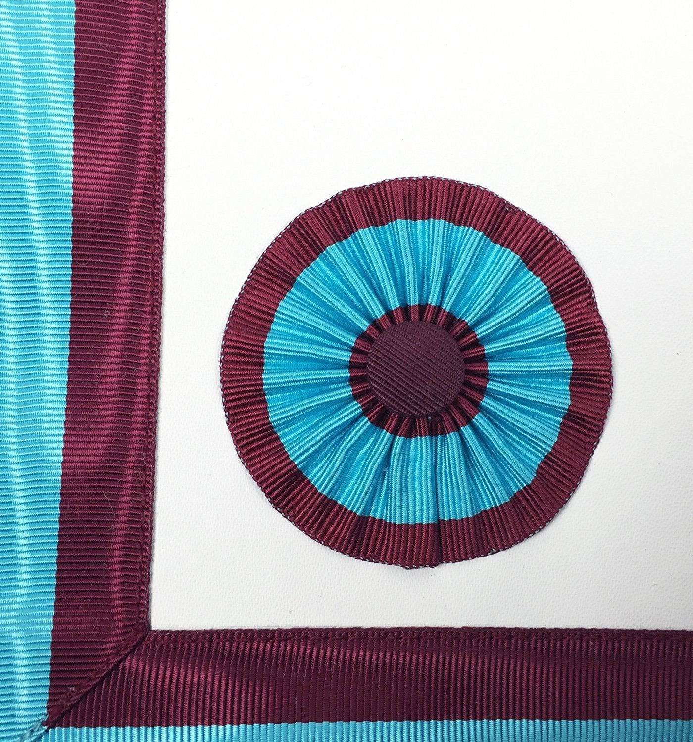 Master Mason Mark English Regulation Apron - Sky Blue & Maroon - Bricks Masons