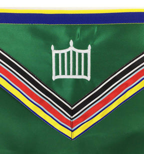 Member Allied Masonic Degrees English Regulation Apron - Green & Multi Colour - Bricks Masons
