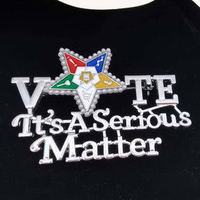 OES Lapel Pin - VOTE - Bricks Masons