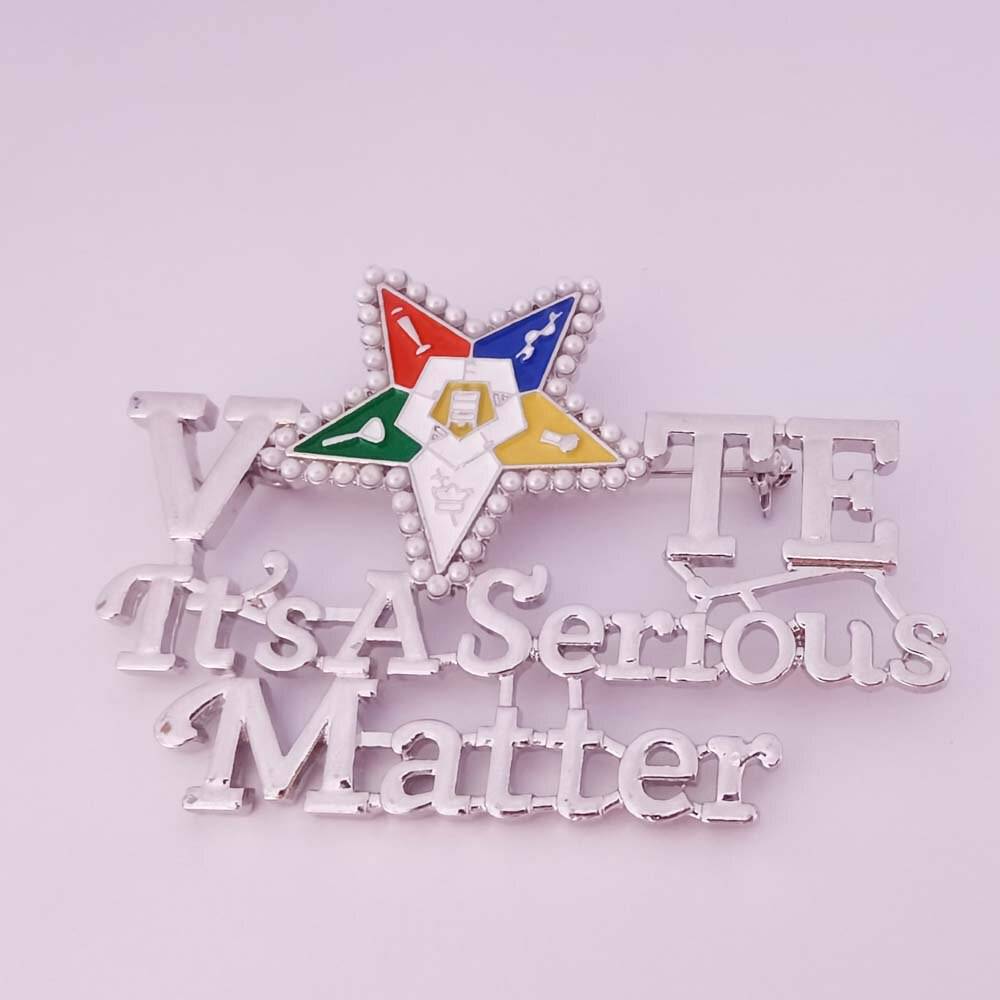 OES Lapel Pin - VOTE - Bricks Masons