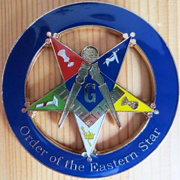 OES OES Car Emblem - Square & Compass Medallion - Bricks Masons