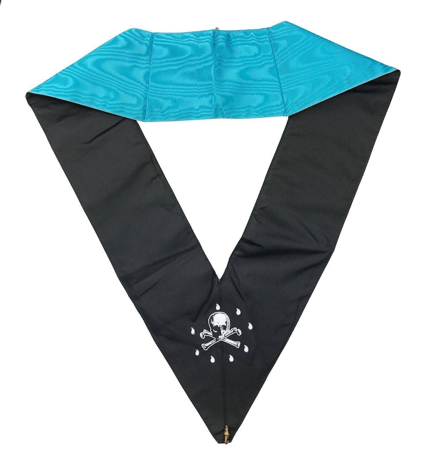 Officers Scottish Rite Officer Collar Set - Sky-Blue Moire Machine Embroidery - Bricks Masons