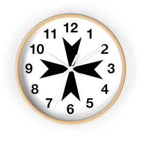 Order Of Malta Clock - Wooden Frame - Bricks Masons