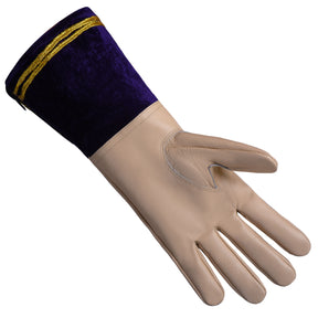 Past Grand Commander Knights Templar Commandery Gauntlet - Leather & Purple Velvet - Bricks Masons