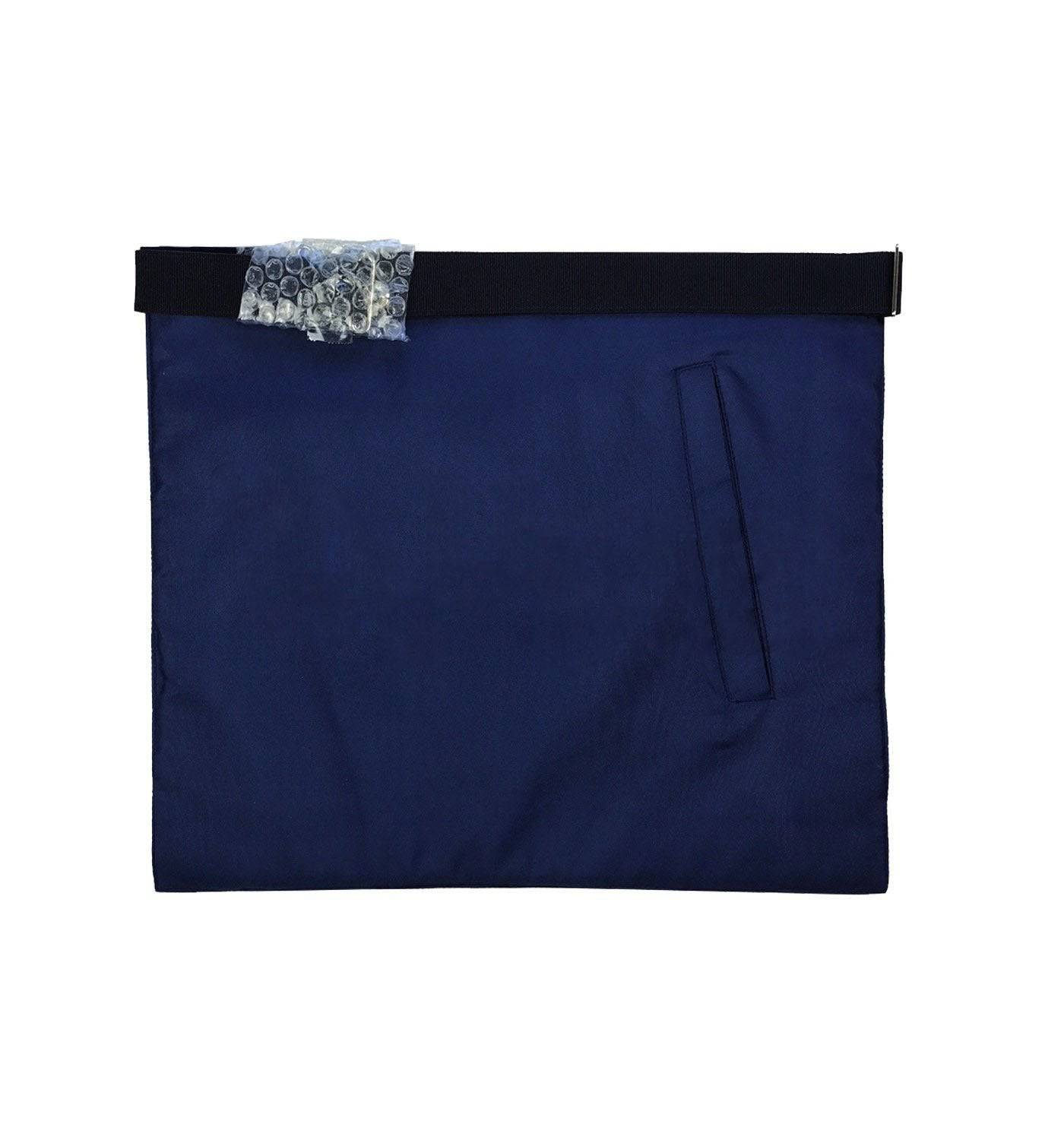 Past Master Blue Lodge Apron - Blue with Bullion Hand Embroidery - Bricks Masons