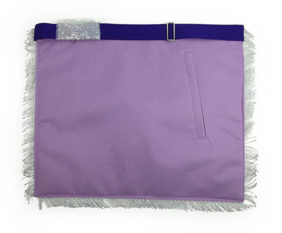 Past Master Blue Lodge Apron - White & Purple with Silver Embroidery - Bricks Masons