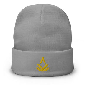 Past Master Blue Lodge Beanie - Golden Embroidery - Bricks Masons