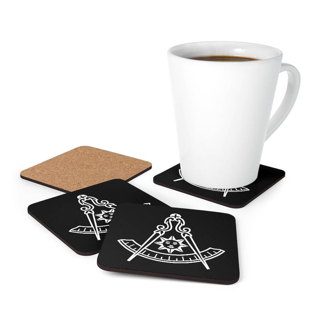 Past Master Blue Lodge Coaster - White & Black - Bricks Masons
