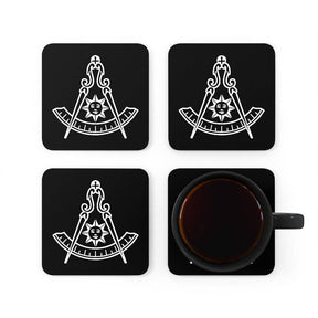 Past Master Blue Lodge Coaster - White & Black - Bricks Masons