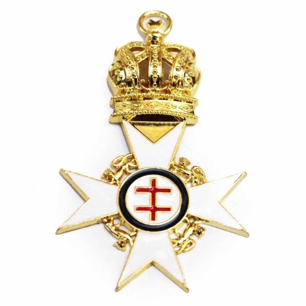Past Preceptor Knights Templar English Regulation Collar Jewel - Gold Plated - Bricks Masons