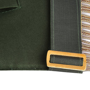 Past Sovereign Grand Master Allied Masonic Degrees Apron - Forest Green Velvet With Gold Fringe - Bricks Masons