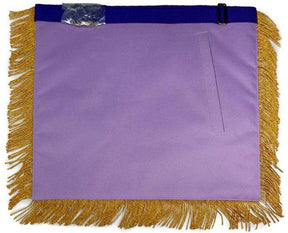 Patron OES Apron - White & Navy Blue Satin - Bricks Masons