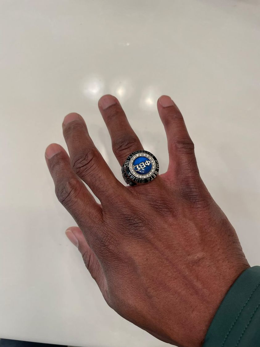 Master Mason Blue Lodge Ring - Prince Hall White Gold Plated - Bricks Masons