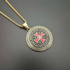 Knights Templar Commandery Necklace - Stainless Steel Gold/Silver