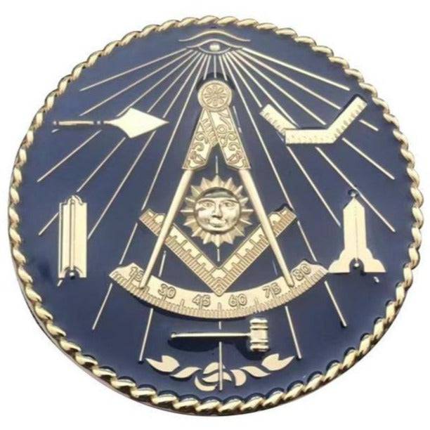 Past Master Blue Lodge Car Emblem - Tools Gold Plated