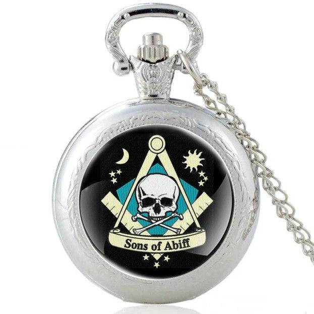 Master Mason Blue Lodge Pocket Watch - Compass & Square Sons Of Abiff