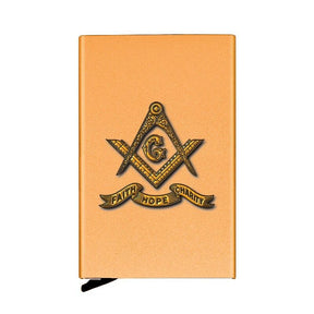 Master Mason Blue Lodge Wallet - Faith Hope Charity, Popup Credit Card