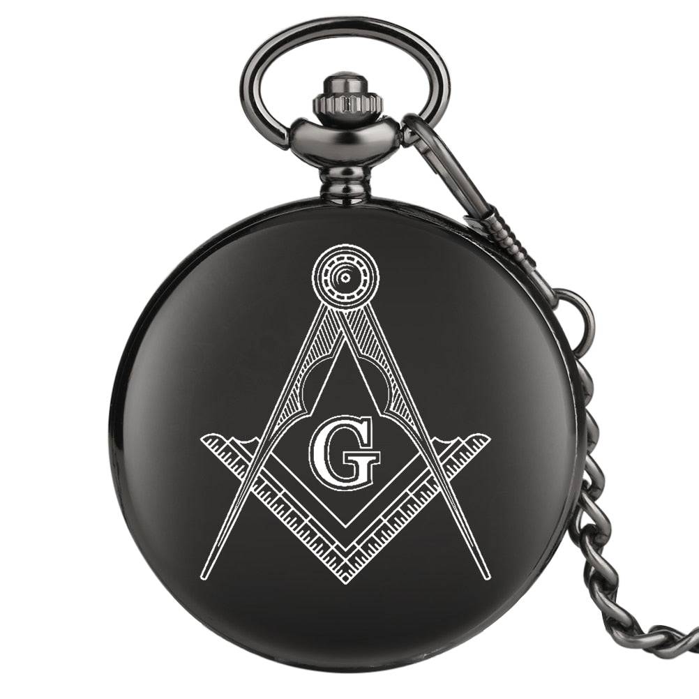 Master Mason Blue Lodge Pocket Watch - Square and Compass