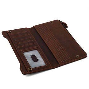 Master Mason Blue Lodge Wallet - Brown Genuine Leather With Credit Card Holder