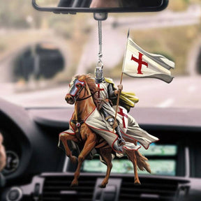 Knights Templar Commandery Car Pendant - Riding Horse