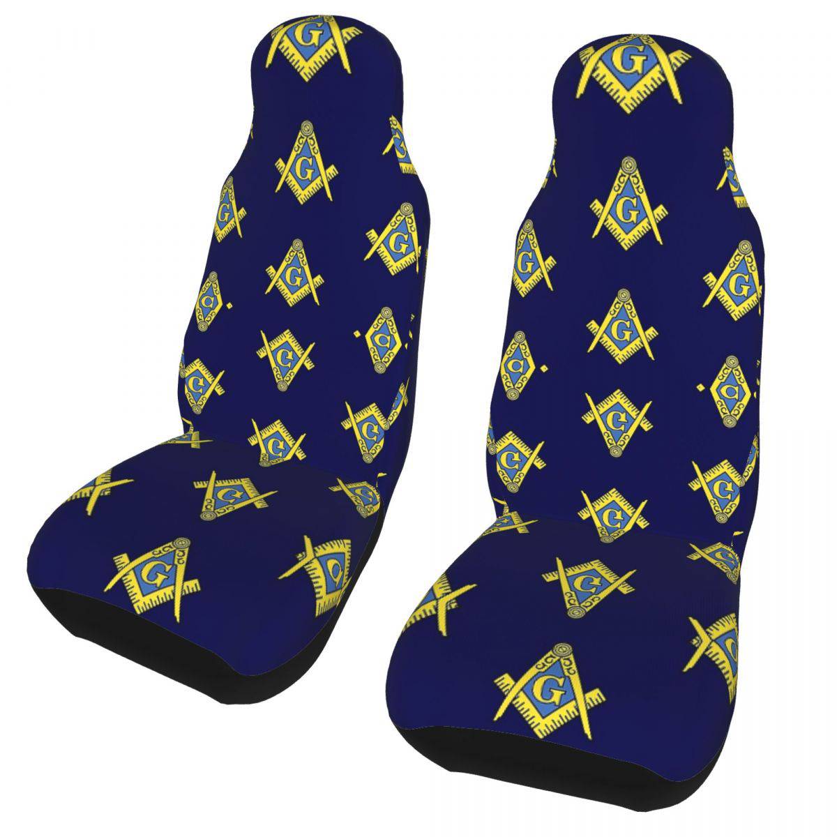 Master Mason Blue Lodge Car Seat Cover - Square and Compass G (2 Pieces)