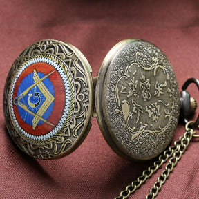 Master Mason Blue Lodge Pocket Watch - Bronze