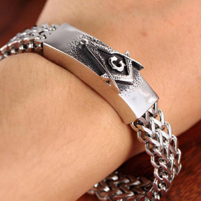 Master Mason Blue Lodge Bracelet - Interlaced Stainless Steel