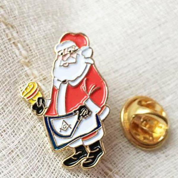 Master Mason Blue Lodge Lapel Pin - Santa Christmas