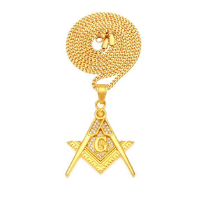 Master Mason Blue Lodge Necklace - Zirconia Stainless Steel