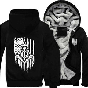 Master Mason Blue Lodge Hoodie - USA Flag