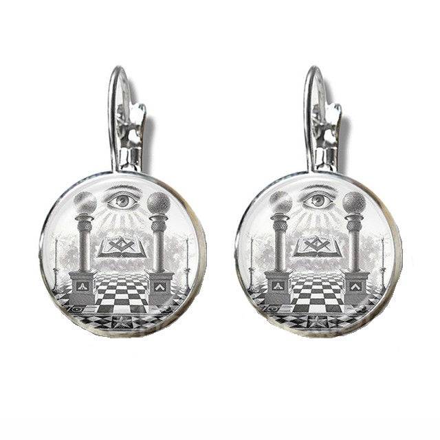 Master Mason Blue Lodge Earring - Annuit Coeptis