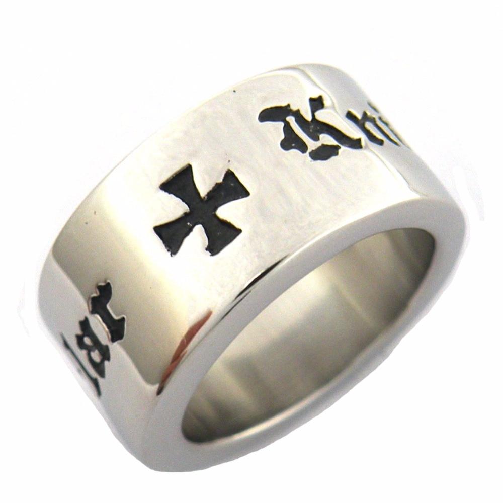 Knights Templar Commandery Ring - Stainless Steel With Cross