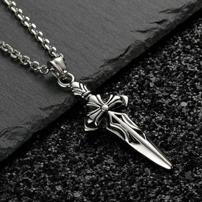 Knights Templar Commandery Necklace - Silver Titanium Steel