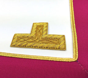 Provincial Mark English Regulation Apron - Pink & Blue with Gold Fringe - Bricks Masons