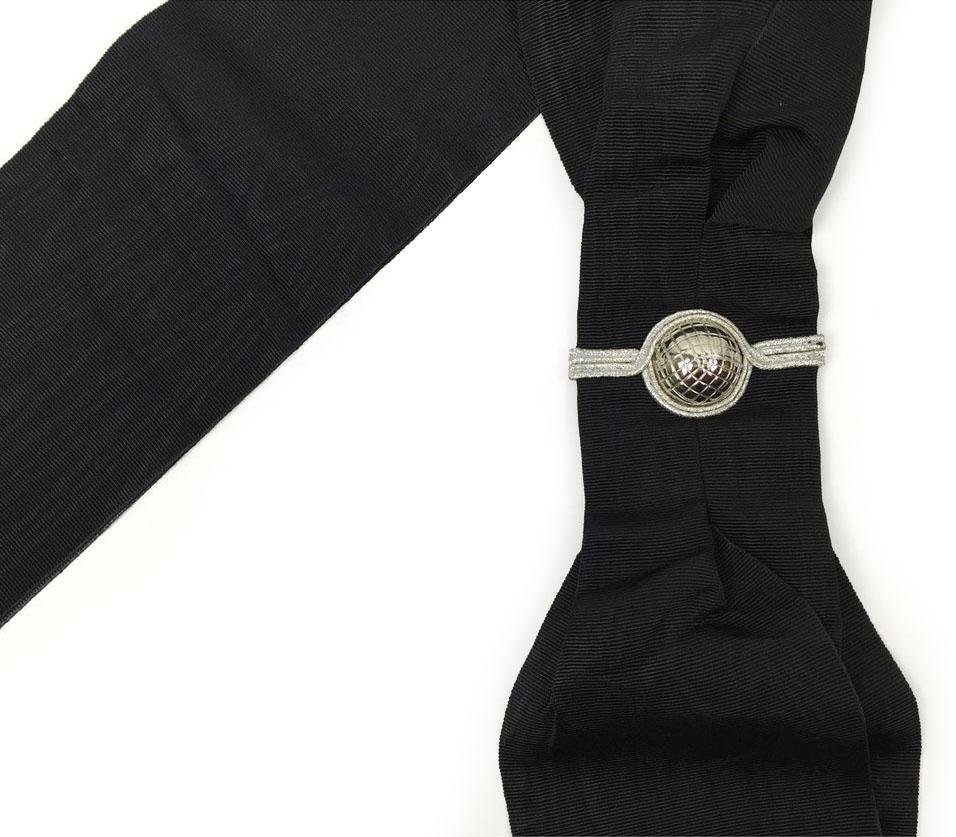 Provincial Officers Knights Templar English Regulation Sash - Black Moire - Bricks Masons