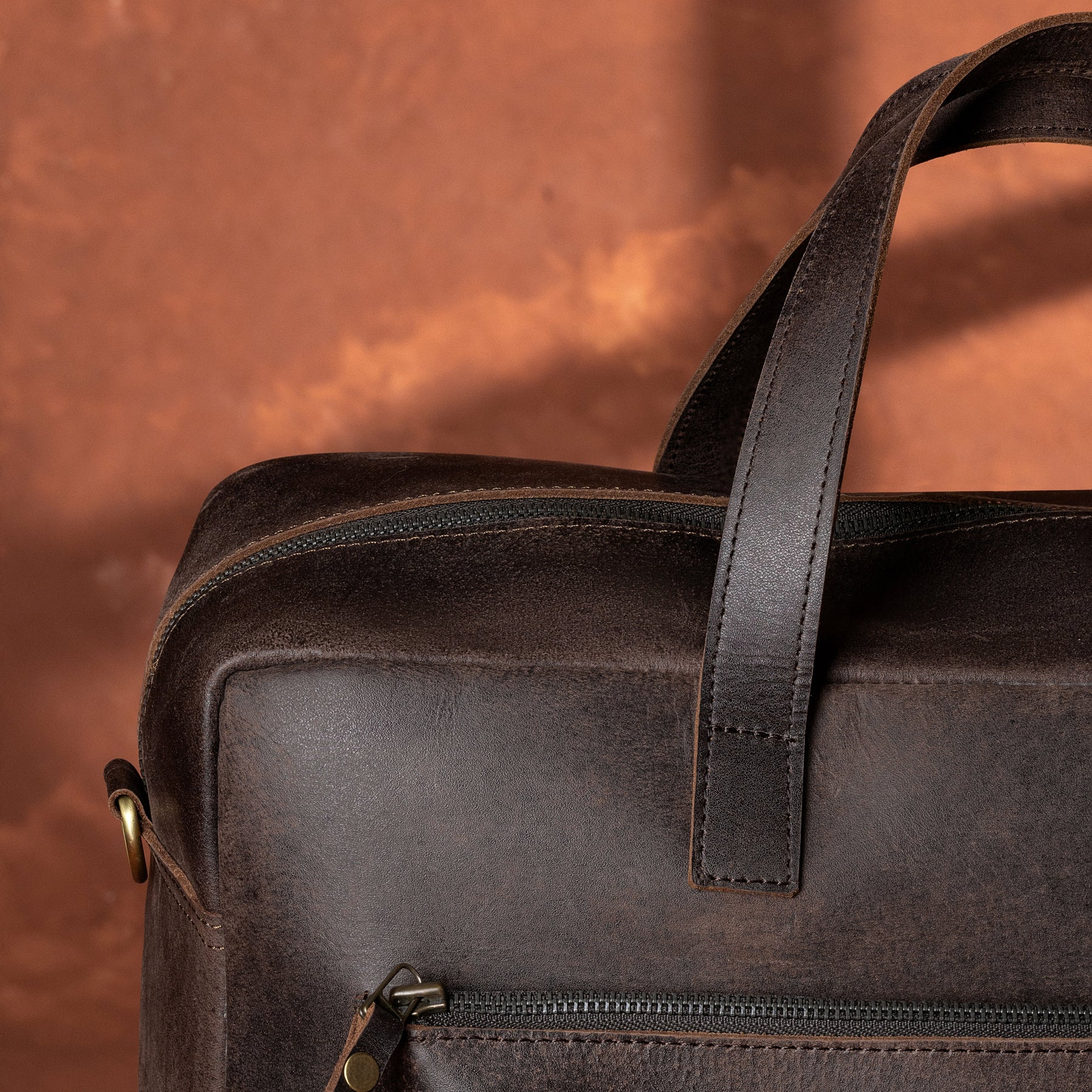 Royal Arch Chapter Briefcase - Dark Brown Cow Leather - Bricks Masons