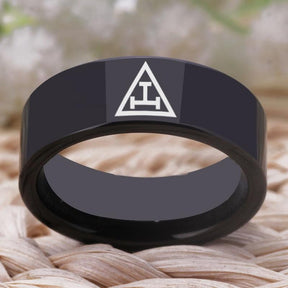 Royal Arch Chapter Ring - Black Tungsten Personalizable - Bricks Masons