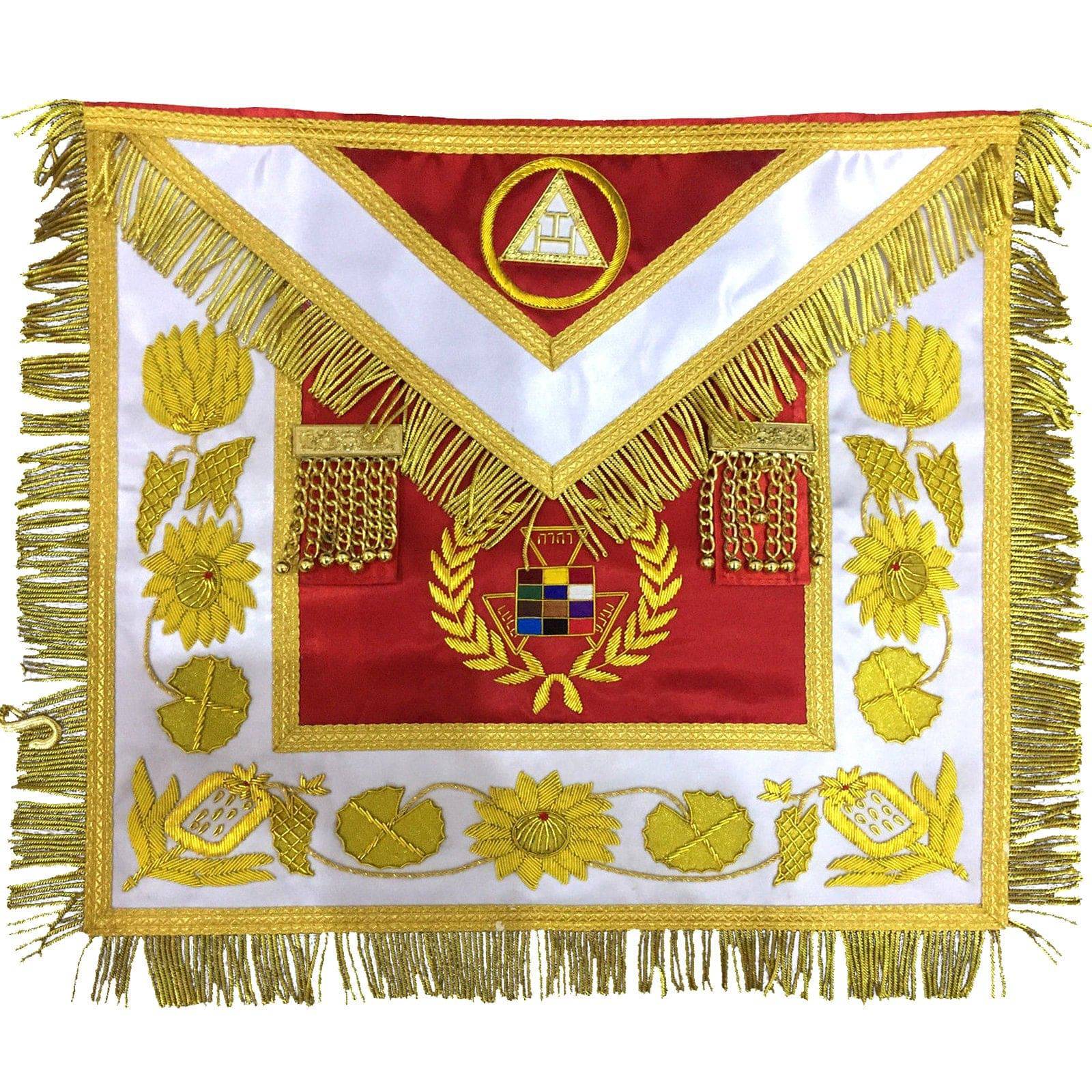 Grand High Priest Royal Arch Chapter Apron - White with Gold Fringe