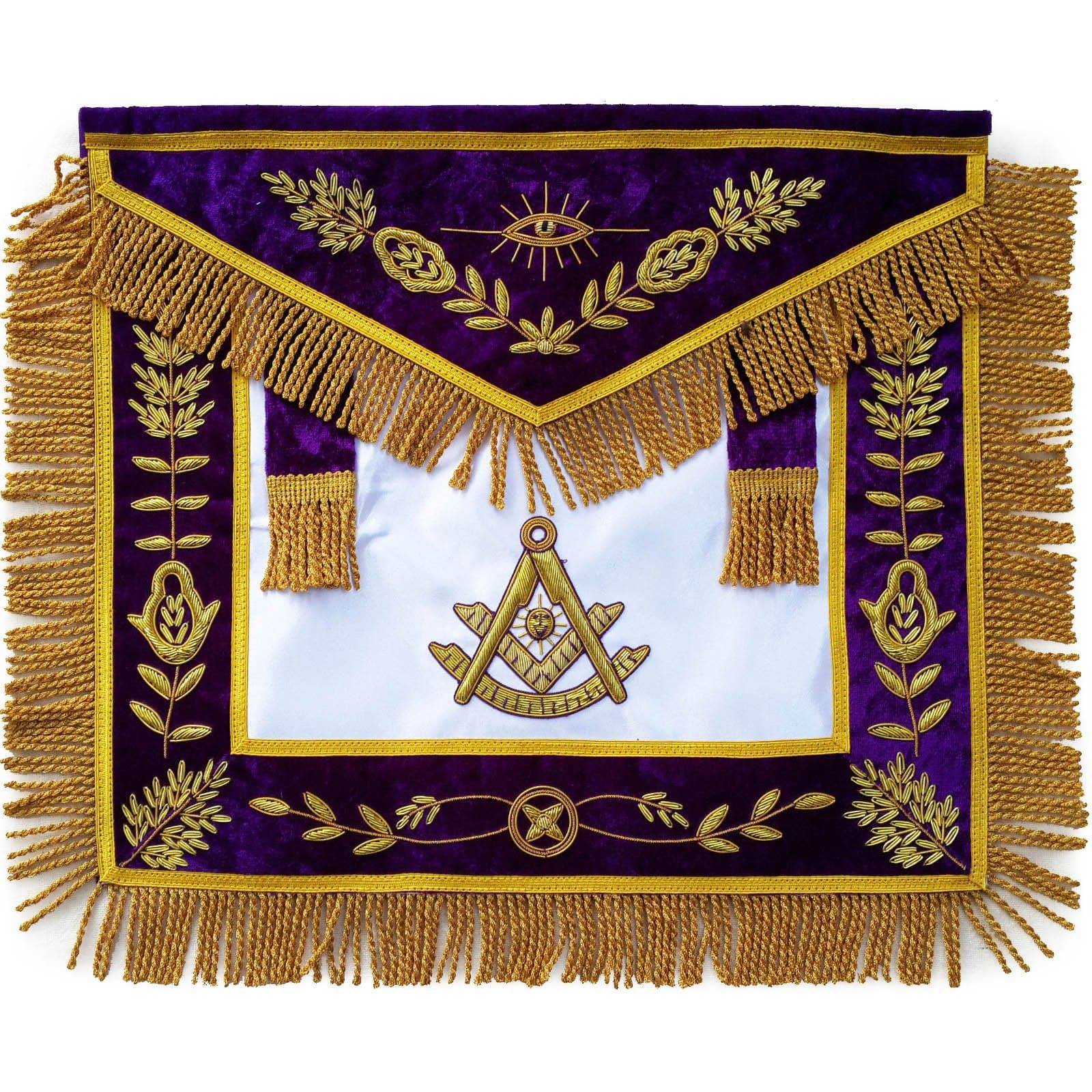 Past Master Blue Lodge Apron - Purple Velvet