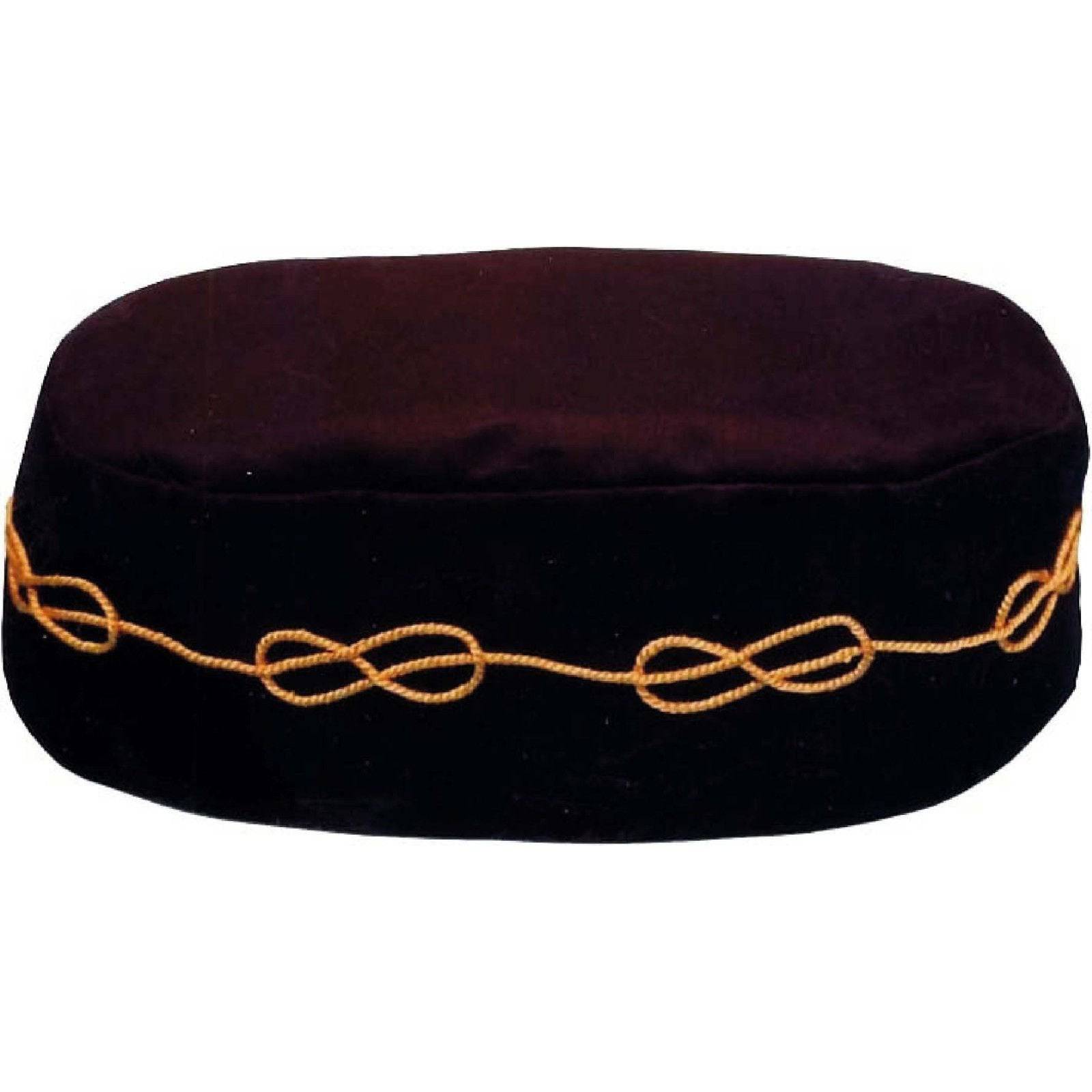 Masonic Crown Cap - Black Handmade Embroidery